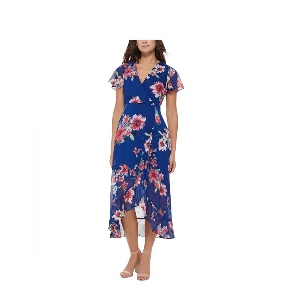 Kensie Navy Floral Midi Dress